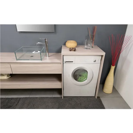Mobile lavanderia copri lavatrice con lavabo integrato, L127 cm