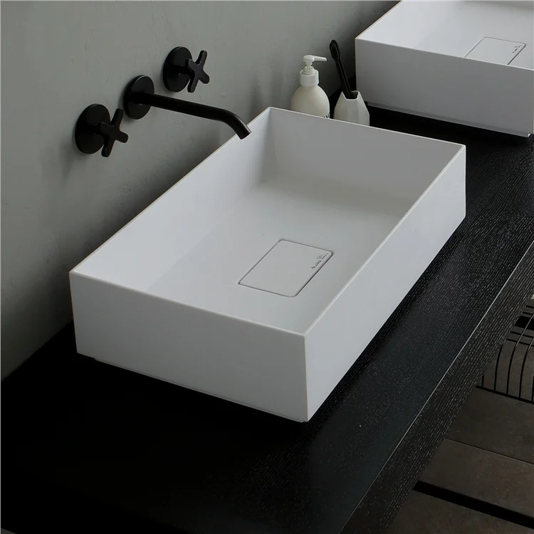 bagno 36 x 36 x 12,5 cm lavabo quadrato moderno ceramica sopra il bancone lavabo da appoggio per lavabo Lavabo in ceramica da appoggio