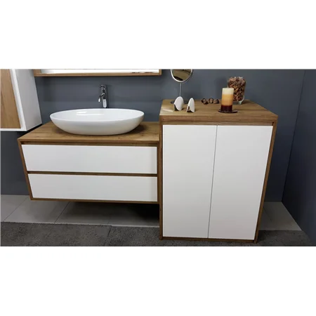 Mobile lavanderia copri lavatrice con lavabo integrato, L127 cm